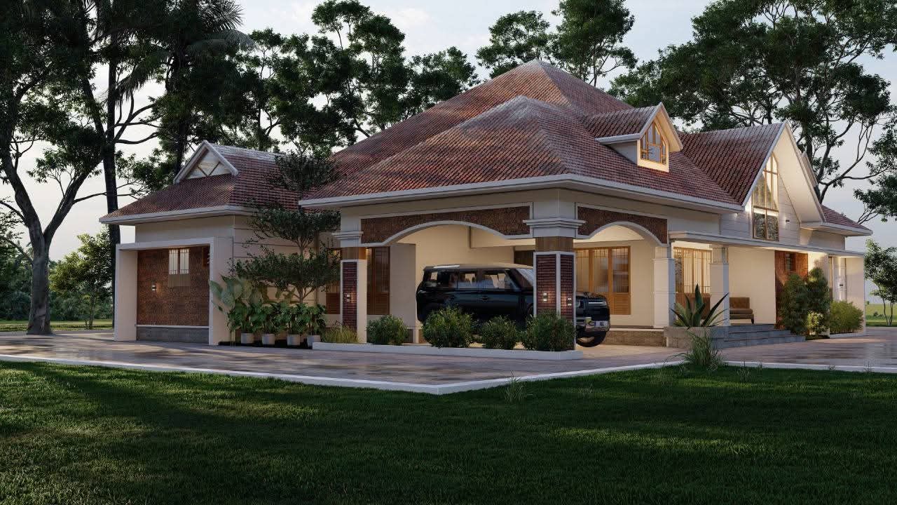 Traditional Kerala-style villa designed by Medora Builders